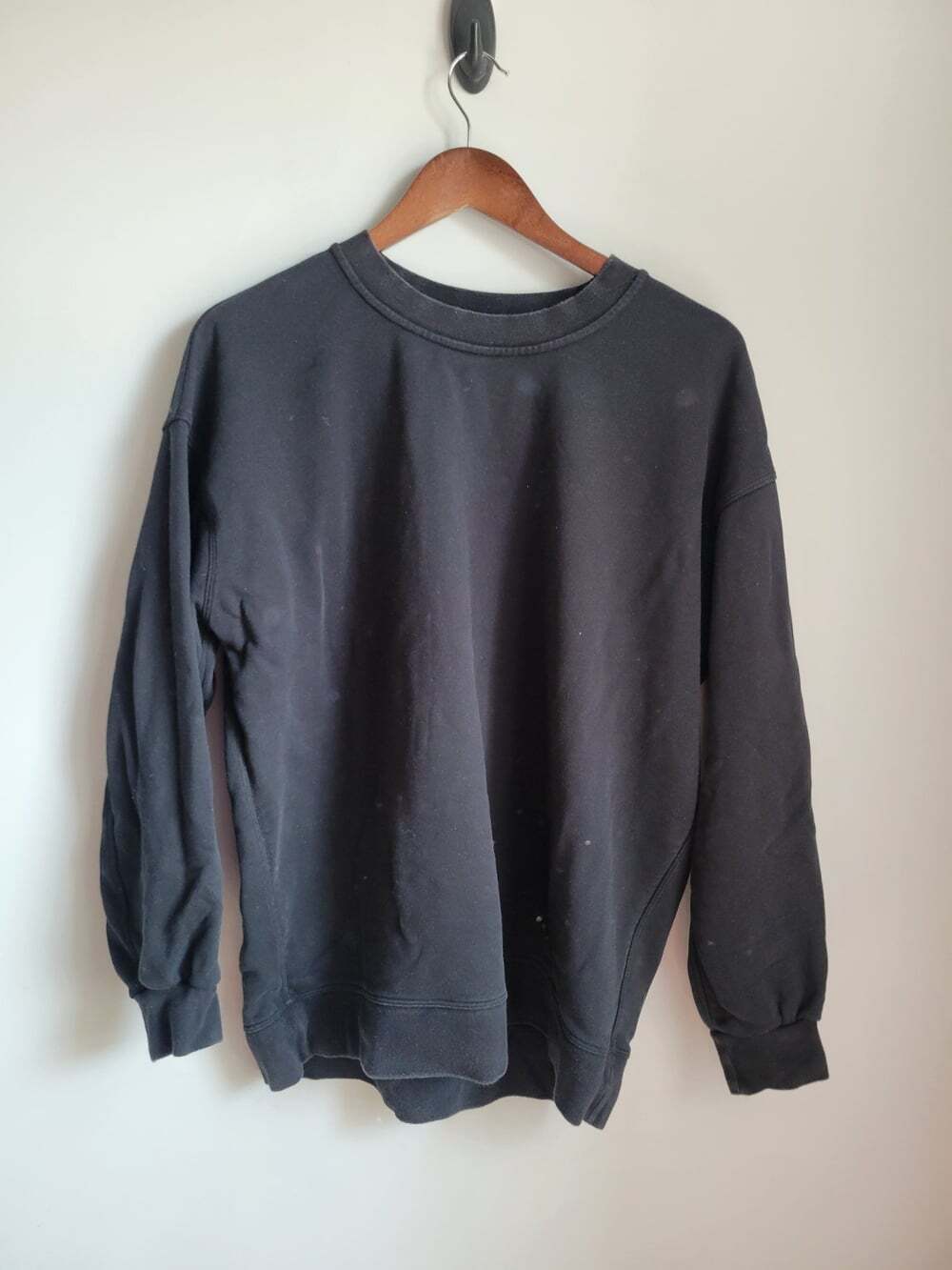 Lululemon Size 12 Perfectly Oversized Crew Terry Sweatshirt Black